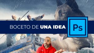 BOCETO de una idea - Cartel para Mundial de Mondioring en PHOTOSHOP