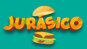 Diseño de logotipo CARTOON con Illustrator - Hamburguesería JURÁSICO