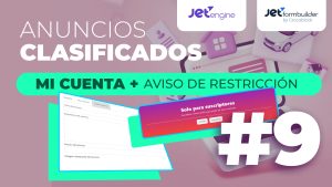 Página "Mi cuenta" + Aviso de RESTRICCIÓN | Anuncios Clasificados en WordPress
