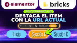 Cómo DESTACAR items que contienen un ENLACE a la URL ACTUAL | ¡Bricks, Elementor, JS y aria-current!